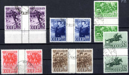 O 1941, Red Army & Navy Anniversary Lot Horiz. & Vertical, Gutters, Used, Mi. 793 AZS + 794 AZS + 795 AZW + 796- - Sonstige & Ohne Zuordnung