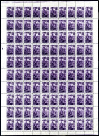 ** 1948, Jugendorganisation, 2 R. Violett In Fünf Kompletten 100er Bögen, Postfrisch, Mi. 1285 / 30000,- - Sonstige & Ohne Zuordnung