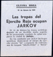 Cover 1943, Spanischer Krieg-Blaue Division, Flyer Verteilt Durch Die Russische Armee über Die Einnahme Von Jarkov - Other & Unclassified