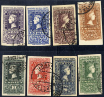 O 1950, 100 Jahre Briefmarken, Der Komplette Satz Gestempelt, Einwandfrei Erhalten (Mi. 975-982, € 400) - Andere & Zonder Classificatie