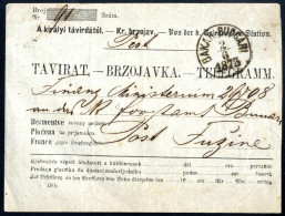 Cover 1873, Telegramm Vom 2.6.1873 Von Pest Via Fiume Und Loque Nach Fuzine (Kroatien-Slavonien), Mit Dem Einkreisstempe - Kroatië
