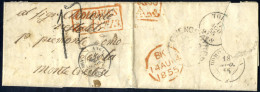 Cover 1855, Lettera In Porto Dovuto (con Bell'ornamento In Fiori All'interno) Del 29.6.1855 Da Buenos Ayres Via London,  - Other & Unclassified
