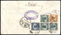 Cover 1924, Rekommandierter Brief Vom 20.10.1924 Von Shanghai Nach Wien, Rückseitig Frankiert Mit 1 C. Orange + 3 X 3 C. - Other & Unclassified