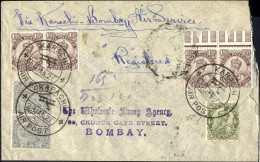 Cover 1920, Rekommandierter Luftpostbrief Vom 23.1.1920 Von Karachi Nach Bombay, Frankiert Mit 1 1/2 A. Lilabraun (zwei  - Other & Unclassified