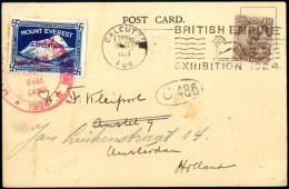 Cover 1924, Postkarte Der Mt. Everest Expedition 1924 (Blick Vom Base Camp In Das Rongbuk Valley, Tibet) Vom 30.10.1924, - Other & Unclassified