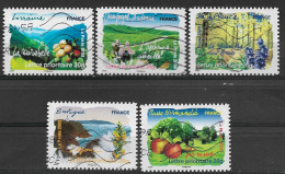 France 2009 Oblitéré Autoadhésif   N° 292 - 294 - 296 - 297 - 299    "   Flore Des Régions   " Flore Du Nord - Used Stamps