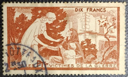 Pour Les P.T.T. Victimes De Guerre (dix Francs). Cachet De Lyon (Les Brotteaux) - Militair