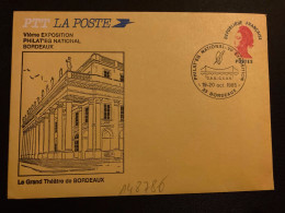 LETTRE EP LIBERTE ROUGE OBL.19-20 Oct. 1985 33 BORDEAUX PHILAT'EG NATIONAL Vie EXPOSITION - Filatelistische Tentoonstellingen