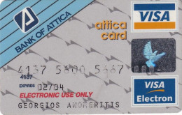 GREECE - Attica Bank Visa, 04/99, Used - Tarjetas De Crédito (caducidad Min 10 Años)