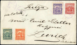 Cover 1898, Ganzsachen-Brief über 1 C (Allegorie) Von Sonsonate Am 2.10. Nach Zürich (Schweiz), Frankiert Mit Allegorie  - El Salvador