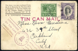 Cover 1934, Brief Vom 19.12.1934vvon Niuafoou (Tonga-Inseln) Mit Dem Schiff S.S.Monterey Nach Oakland (California (USA)  - Tonga (1970-...)