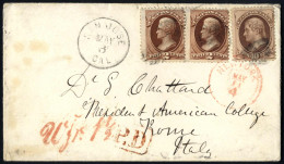 Cover 1871, Letter Dated 3.5.1871 From San Jose (California) Via New York To The President Of The American College In Ro - Otros & Sin Clasificación