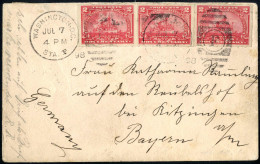 Cover 1898, Letter Dated 7.7.1898 From Washington To Kitzingen (Bayern), Fraked With Three Pieces 2 C. Red Inter. Revenu - Other & Unclassified