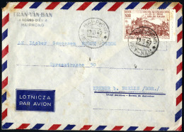 Cover 1957, Luftpostbrief Von 12.10.1957 Von Haiphong Nach Erkner Bei Berlin (DDR), Frankiert Mit 500 Böng Rotbraun Vord - Viêt-Nam