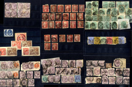O/piece GROSSBRITANNIEN, 1864-1924 Duplication On Stockcards, Used; Noted 1 Sh. Green (SG 150) 26 Examples From Plates 8 - Autres - Europe
