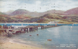 R028315 Barmouth Viaduct And Cader Idris. Valentine. Art Colour. 1946 - Mondo