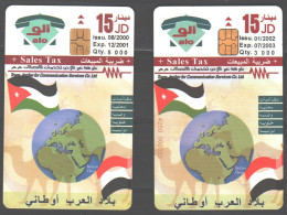 Jordan - Phonecards 2 Cards Arab Land Is My Countries Co. Alo ( HV) - Autres & Non Classés