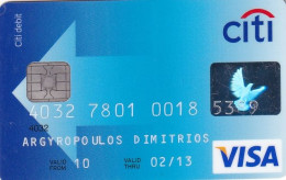 GREECE - Citibank Visa, 07/09, Used - Tarjetas De Crédito (caducidad Min 10 Años)