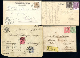 Cover 1883/1918, Lot Mit Hunderten Briefen/Vorderseiten Mit Teils Interessanten Frankaturen Und Abstempelungen, Abbildun - Colecciones