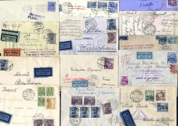 Cover 1926/38 Ca., Lot Flugpost 1. Republik, Nach Malta, Dänemark, Italien, Großbritannien, Polen, Norwegen, Von Breiten - Collections