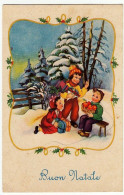 BUON NATALE - BAMBINI CON DONI - 1958 - Vedi Retro - Formato Piccolo - Autres & Non Classés