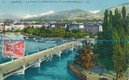 R030023 Geneve. Le Pont Du Mont Blanc Et Le Mont Blanc. LL. 1914 - Wereld