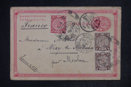 CHINE - Entier Postal Type Dragon + Compléments De Shanghai  Pour La France  En 1902  - L 152386 - Storia Postale