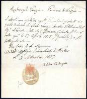 Cover 1857, "Documento Fiscale" Dalla Parocchia Di Noale 3.9.1857 Affrancato Con 15 Cent., Carta A Macchina, Francobollo - Lombardo-Vénétie