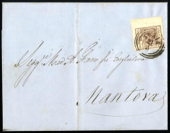 Cover 1850, 30 Cent. Carta A Macchina Con Bordo Di Foglio Di 7 Mm Su Lettera Spedita Da "ADRIA 21/5" (annullo C1) A Mant - Lombardo-Venetien