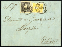 Cover 1859, 2 E 3 Soldi I° Tipo Su Lettera Spedita Da "DOLO 30/3" (annullo CO) A Padova, Certificati Sottoriva E Vaccari - Lombardije-Venetië