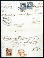 Cover 1860, Raccomandata Di Doppio Porto Affrancata Con Due 15 Soldi II° Tipo Ed Al Verso 10 Soldi II° Tipo Per La Racco - Lombardije-Venetië