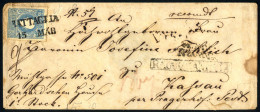 Cover 1862, 15 Soldi II° Tipo E 10 Soldi (1862) Sul Verso Su Raccomandata Spedita Da "BATTAGLIA 15 MAR" (annullo SD) A K - Lombardo-Veneto