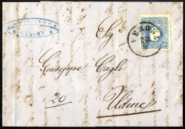 Cover 1862, Lettera Da Verona Del 28.8. Per Udine Affrancata Con 15 Soldi II°tipo, Al Verso Grande Croce Di S. Andrea Co - Lombardije-Venetië