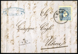 Cover 1862, Lettera Da Verona Del 28.8. Per Udine Affrancata Con 15 Soldi II°tipo, Al Verso Grande Croce Di S. Andrea Co - Lombardo-Vénétie