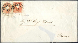 Cover 1861, Rara Affrancatura Mista 5 Soldi II° Tipo (1859) E 5 Soldi (1861) Su Lettera Spedita Da "VENEZIA 12/7" (annul - Lombardo-Vénétie