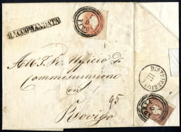 Cover 1862, Affrancatura Mista Di 5 Soldi Sul Recto E 10 Soldi Al Verso Su Raccomandata Spedita Da "ADRIA 6/1" (annullo  - Lombardo-Venetien