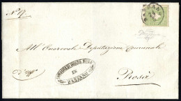 Cover 1863, 3 Soldi Su Lettera Per Il Distretto Postale Da "BASSANO 24/5" (annullo C1) A Rosà, Sass. 35 / P.1 - Lombardije-Venetië