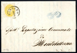 Cover 1864, 2 Soldi Su Stampe Spedita Da "BASSANO 2/3" (annullo C1) A Montebelluna, Certificato Colla, Sass. 36 / P.1 - Lombardo-Vénétie