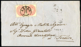 Cover 1850, Due Esemplari Di 5 Soldi Su Lettera Da "ASOLO 12/11" (annullo CO) A Treviso, Sass. 38 / P.5 - Lombardo-Vénétie