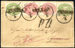 Cover 1863, Due 3 Soldi E Due 5 Soldi Su Lettera Spedita Da "Este 9/6" (annullo C1) A Genova E Rispedita Per Venezia (An - Lombardo-Venetien