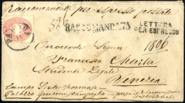 Cover 1863, Lettera Raccomandata Espresso Affrancata Con 5 Soldi Al Verso 10 Soldi Lacerato Nell'apertura Spedita Da Pad - Lombardo-Venetien