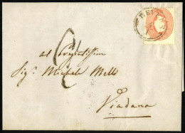 Cover 1861/65, Due 3 Soldi E 10 Soldi Su Lettera Spedita Da "REVERE 11/8" (annullo CO) A Milano, E Lettera Tassata Con 5 - Lombardo-Venetien