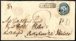 Cover 1865, 10 Soldi Ed Al Verso Un Altro 10 Soldi Per La Raccomandazione Su Lettera Spedita Da "MANTOVA 24/7" (annullo  - Lombardo-Veneto