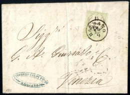 Cover 1854, 15 Cent. Marca Da Bollo, Stampa Calcografica, Su Lettera Spedita Da "BASSANO 19/9" (annullo C1) A Venezia, S - Lombardo-Veneto