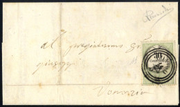 Cover 1854, 30 Cent. Marca Da Bollo, Stampa Calcografica, Su Lettera Da "LONIGO 14/5" (annullo C3) A Venezia, Sass. 8 /  - Lombardy-Venetia