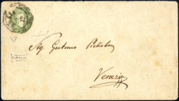 Cover 1861, Intero Postale Da 3 Soldi (147x85mm) Spedito Da "ADRIA 1/12" (annullo C3) A Venezia, Cert. Sottoriva, Sass.  - Lombardo-Venetien