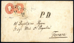 Cover 1861, Intero Postale Da 5 Soldi (147x85mm) Con Affrancatura Aggiuntiva 5 Soldi Spedita Da "BADIA 25/1" (annullo C1 - Lombardo-Venetien