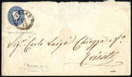 Cover 1861, Intero Postale Da 15 Soldi (147x85mm) Spedito Da "REVERE 12/12" (annullo CO) A Trieste, Certificato E.Diena, - Lombardije-Venetië