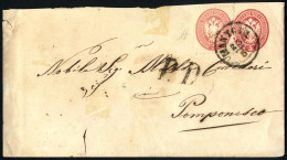 Cover 1863, Intero Postale Da 5 Soldi (147x84mm) Con Affrancatura Aggiuntiva 5 Soldi (1864) Spedito Da "MANTOVA 23/5" (a - Lombardo-Vénétie