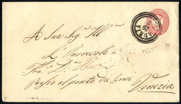 Cover 1864, Intero Postale Da 5 Soldi Spedita Da "ADRIA 29/3" (annullo C3) A Venezia, Sass. IP23 / P.3 - Lombardy-Venetia